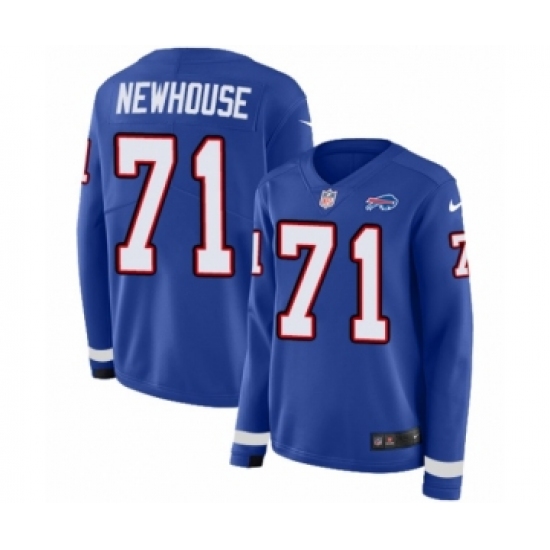 Women's Nike Buffalo Bills #71 Marshall Newhouse Limited Royal Blue Therma Long Sleeve NFL Jersey - Ujersey