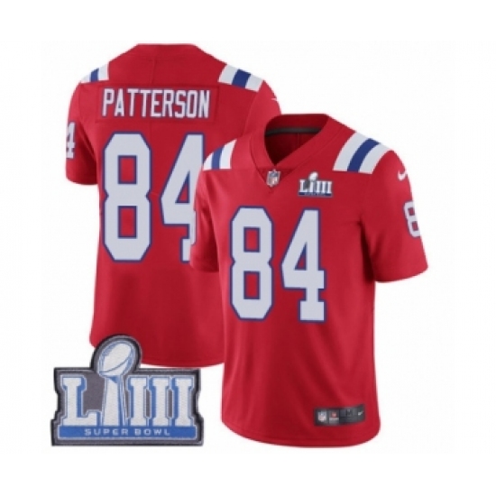 Men's Nike New England Patriots #84 Cordarrelle Patterson Red Alternate Vapor Untouchable Limited Player Super Bowl LIII Bound NFL Jersey - Ujersey