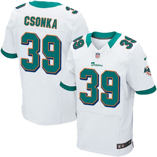 Men's Nike Miami Dolphins #39 Larry Csonka Elite White NFL Jersey - Ujersey
