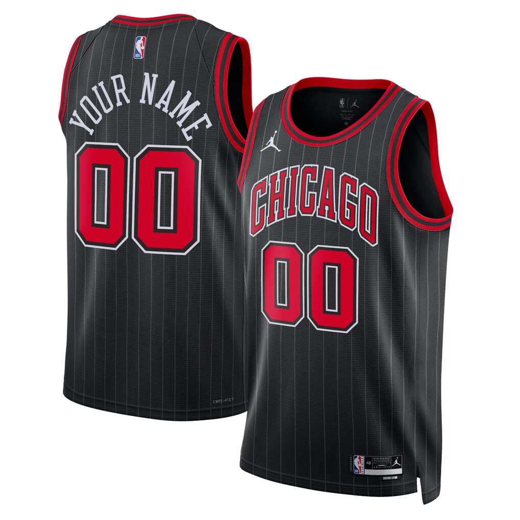 Unisex Chicago Bulls Jordan Brand Black 2022/23 Swingman Custom Jersey - Statement Edition - U-jersey