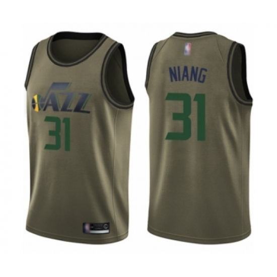 Men's Utah Jazz #31 Georges Niang Swingman Green Salute to Service Basketball Jersey