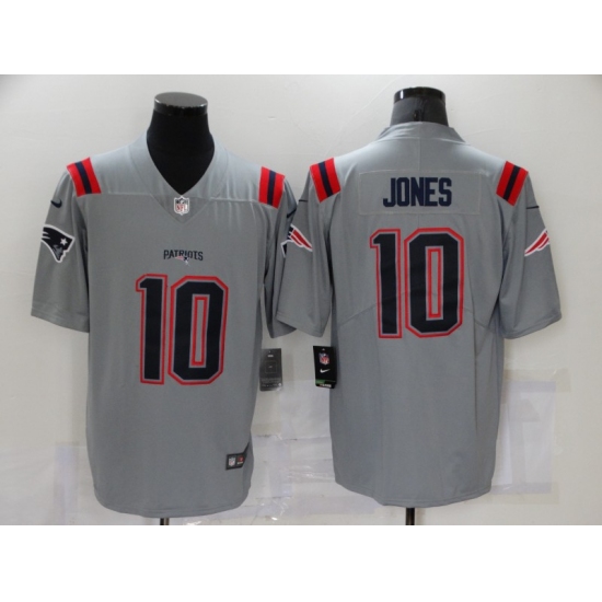 Men's New England Patriots #10 Mac Jones Gray Nike Silver Inverted Legend Jersey - Ujersey