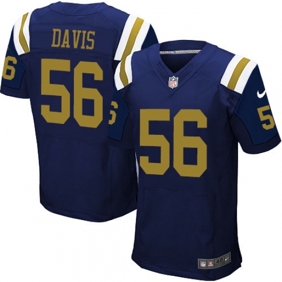 Men's Nike New York Jets #56 DeMario Davis Elite Navy Blue Alternate NFL Jersey - Ujersey