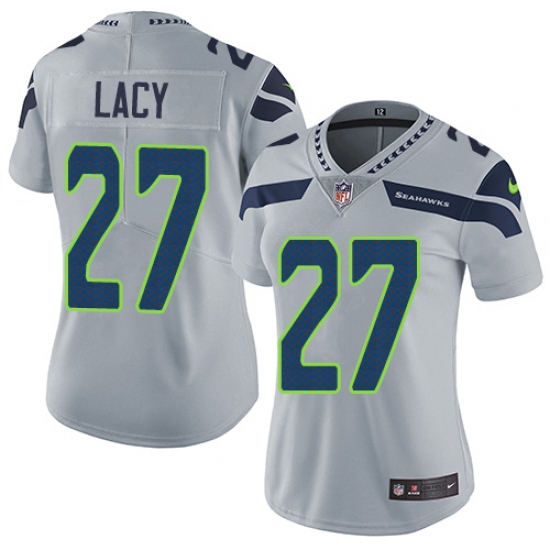 Women's Nike Seattle Seahawks #27 Eddie Lacy Grey Alternate Vapor Untouchable Limited Player NFL Jersey - Ujersey