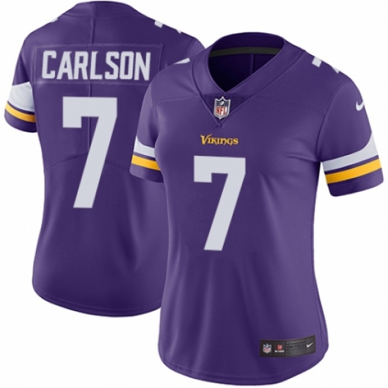 Women's Nike Minnesota Vikings #7 Daniel Carlson Purple Team Color Vapor Untouchable Limited Player NFL Jersey - Ujersey