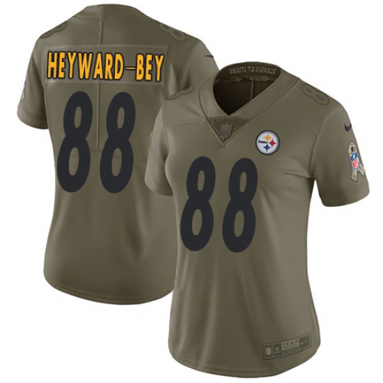 Women's Nike Pittsburgh Steelers #88 Darrius Heyward-Bey Limited Olive 2017 Salute to Service NFL Jersey - Ujersey