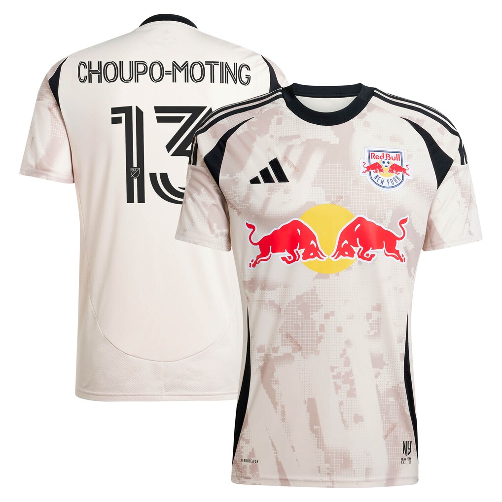Men's New York Red Bulls Eric Maxim Choupo-Moting adidas Tan 2025 Stone Kit Replica Player Jersey - Ujersey