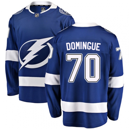 Youth Tampa Bay Lightning #70 Louis Domingue Fanatics Branded Royal Blue Home Breakaway NHL Jersey - Ujersey