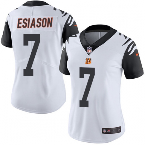 Women's Nike Cincinnati Bengals #7 Boomer Esiason Limited White Rush Vapor Untouchable NFL Jersey - Ujersey