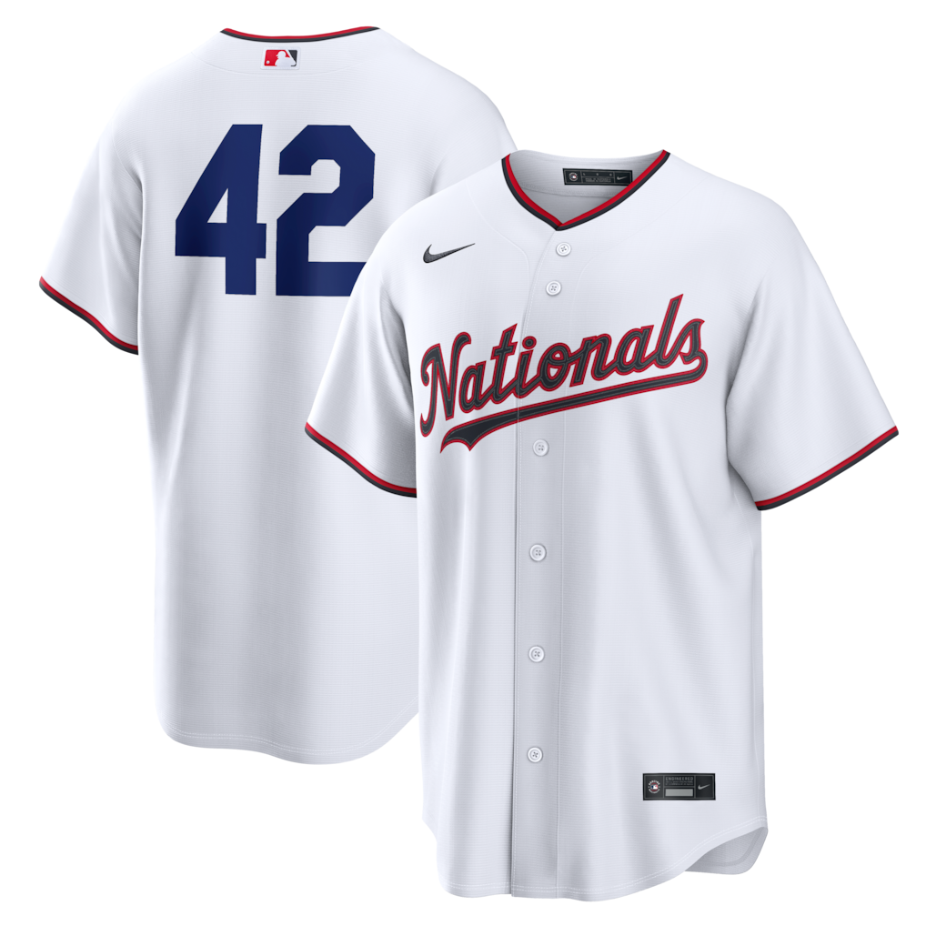 Men's Washington Nationals Nike White Home 2026 Jackie Robinson Day Replica Jersey - Vujersey Los Angeles Rams