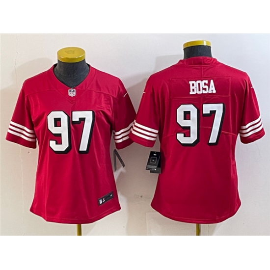 Women's San Francisco 49ers #97 Nick Bosa New Red Stitched Jersey - Ujersey