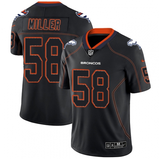 Men's Nike Denver Broncos #58 Von Miller Limited Lights Out Black Rush NFL Jersey - Ujersey