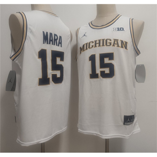 Men's Michigan Wolverines #15 Aday Mara White 2026 Vapor Limited Stitched Football Jersey - Ujersey