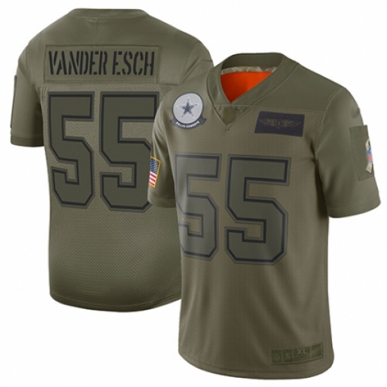 Youth Dallas Cowboys #55 Leighton Vander Esch Limited Camo 2019 Salute to Service Football Jersey - Ujersey
