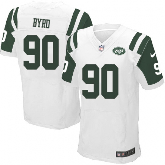 Men's Nike New York Jets #90 Dennis Byrd Elite White NFL Jersey - Ujersey