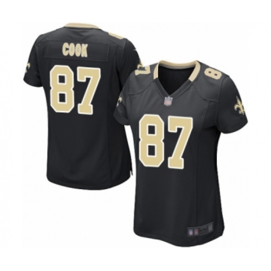 Women's New Orleans Saints #87 Jared Cook Game Black Team Color Football Jersey - Ujersey