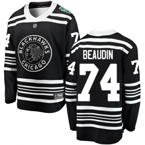 Men's Chicago Blackhawks #74 Nicolas Beaudin Black 2019 Winter Classic Fanatics Branded Breakaway NHL Jersey - Ujersey