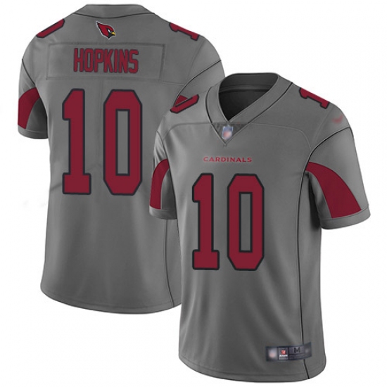 Men's Nike Arizona Cardinals #10 DeAndre Hopkins Silver Stitched NFL Limited Inverted Legend Jersey - Ujersey