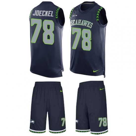 Men's Nike Seattle Seahawks #78 Luke Joeckel Limited Steel Blue Tank Top Suit NFL Jersey - Ujersey