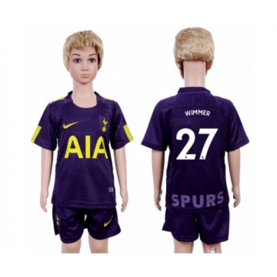 Tottenham Hotspur #27 Wimmer Sec Away Kid Soccer Club Jersey