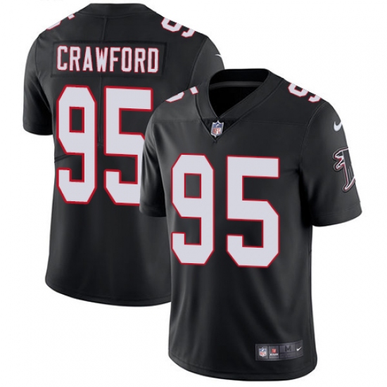Men's Nike Atlanta Falcons #95 Jack Crawford Black Alternate Vapor Untouchable Limited Player NFL Jersey - Ujersey