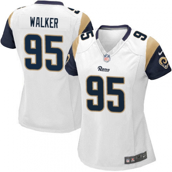 Women's Nike Los Angeles Rams #95 Tyrunn Walker Game White NFL Jersey - Ujersey