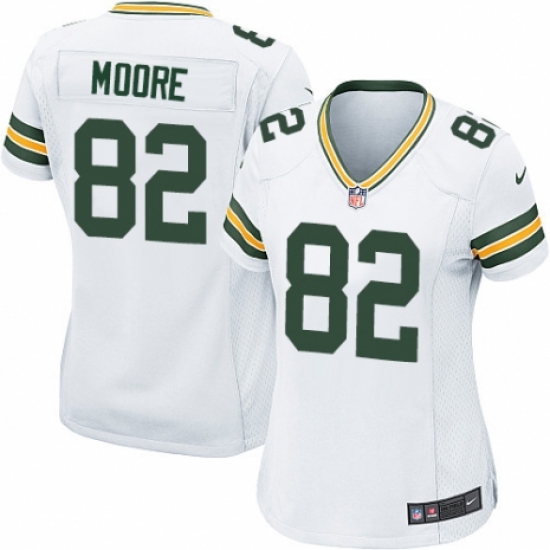 Women's Nike Green Bay Packers #82 J'Mon Moore Game White NFL Jersey - Ujersey
