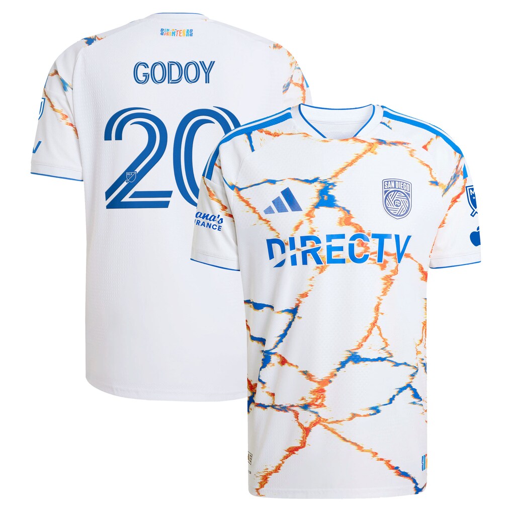 Men's San Diego FC Anibal Godoy adidas White 2026 Unprecedented Unity Kit On-Field Authentic Patch Jersey - Ujersey