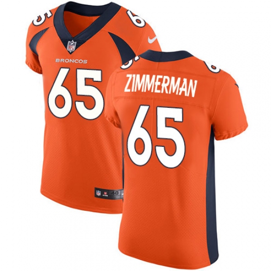 Men's Nike Denver Broncos #65 Gary Zimmerman Orange Team Color Vapor Untouchable Elite Player NFL Jersey - Ujersey