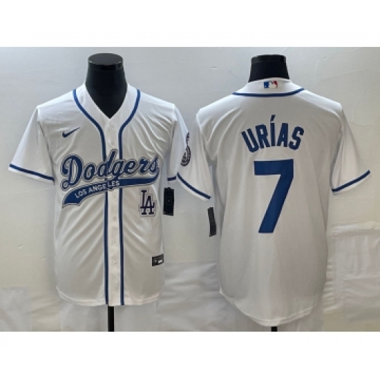 Men's Los Angeles Dodgers #7 Julio Urias Whiteh Cool Base Stitched Baseball Jersey - Ujersey