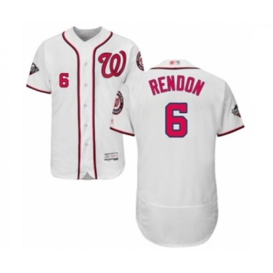 Men's Washington Nationals #6 Anthony Rendon White Home Flex Base Authentic Collection 2019 World Series Bound Baseball Jersey - Ujersey