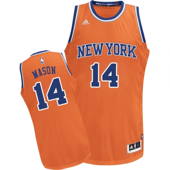 Men's Adidas New York Knicks #14 Anthony Mason Swingman Orange Alternate NBA Jersey - Ujersey