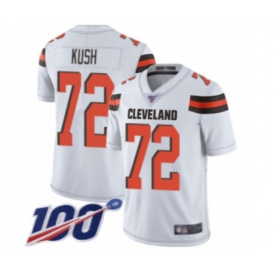 Men's Cleveland Browns #72 Eric Kush White Vapor Untouchable Limited Player 100th Season Football Jersey - Ujersey