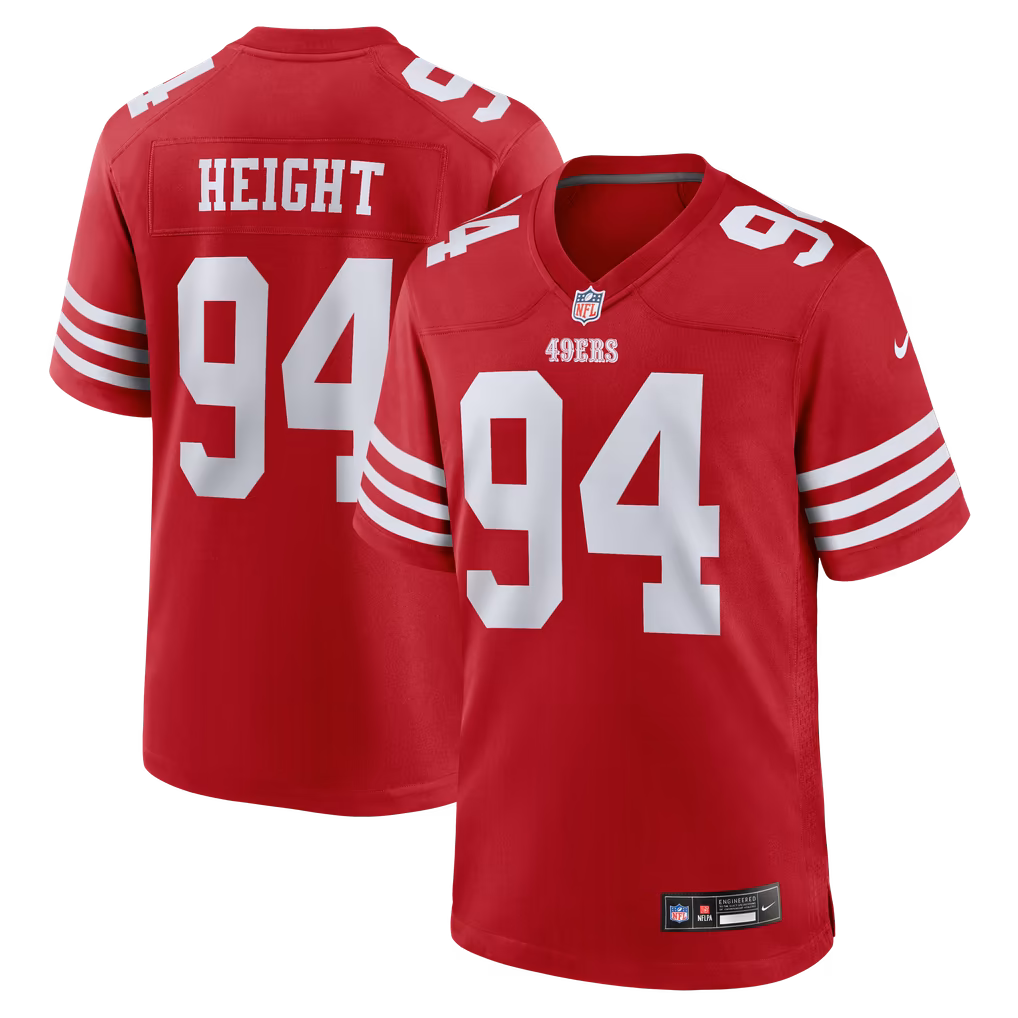 Men's San Francisco 49ers Romello Height Nike Scarlet Team Game Jersey