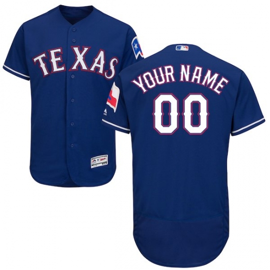 Men's Texas Rangers Majestic Alternate Royal Flex Base Authentic Collection Custom Jersey - Ujersey
