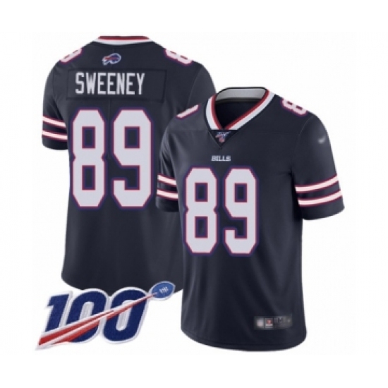Youth Buffalo Bills #89 Tommy Sweeney Limited Navy Blue Inverted Legend 100th Season Football Jersey - Ujersey
