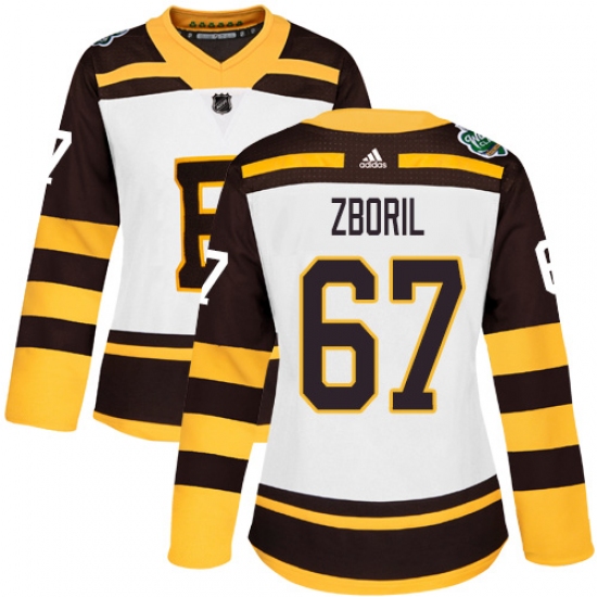 Women's Adidas Boston Bruins #67 Jakub Zboril Authentic White 2019 Winter Classic NHL Jersey - Ujersey