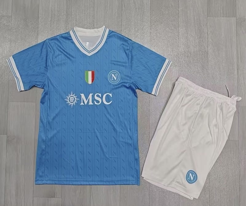 Napoli Soccer Jersey Home Kids Kit Jersey+Shorts 2025-26 - U-jersey