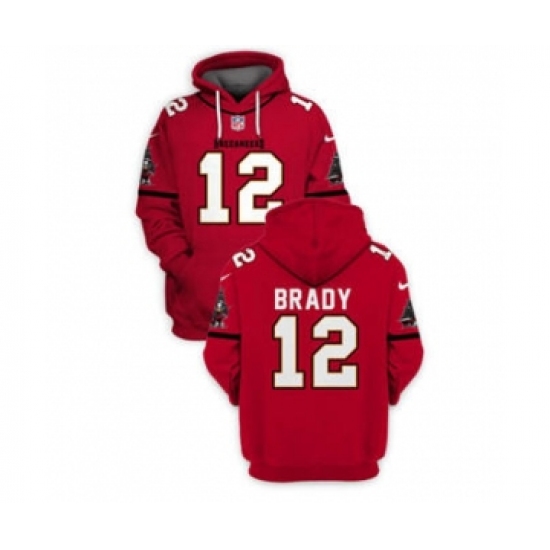 Men's Tampa Bay Buccaneers #12 Tom Brady 2021 Red Pullover Football Hoodie - Ujersey