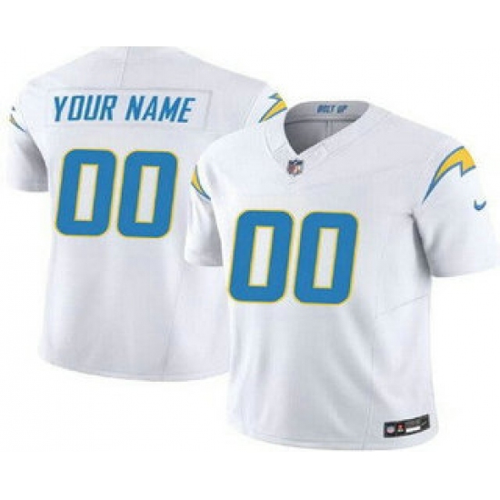 Men's Los Angeles Chargers Customized Limited White FUSE Vapor Jersey - Ujersey