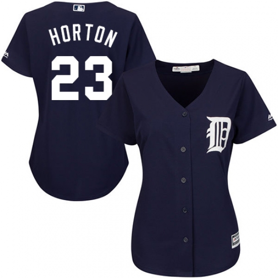 Women's Majestic Detroit Tigers #23 Willie Horton Authentic Navy Blue Alternate Cool Base MLB Jersey - Ujersey