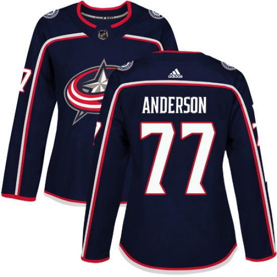 Women's Adidas Columbus Blue Jackets #77 Josh Anderson Premier Navy Blue Home NHL Jersey - Ujersey