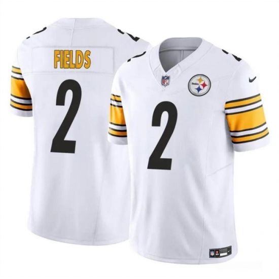 Men's Pittsburgh Steelers #2 Justin Fields White 2024 F.U.S.E.Vapor Untouchable Limited Football Stitched Jersey - Ujersey