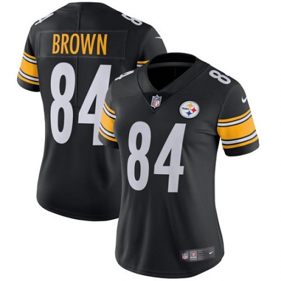 Women's Nike Pittsburgh Steelers #84 Antonio Brown Black Team Color Vapor Untouchable Limited Player NFL Jersey - Ujersey