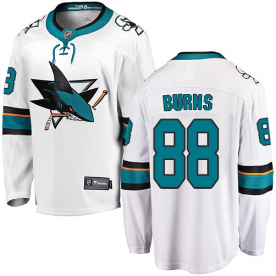Men's San Jose Sharks #88 Brent Burns Fanatics Branded White Away Breakaway NHL Jersey - Ujersey