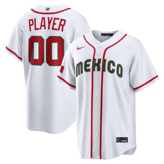 Men's Mexico Baseball ACTIVE PLAYER Custom White 2026 World Baseball Classic Home Stadium Stitched Jersey - Ujersey