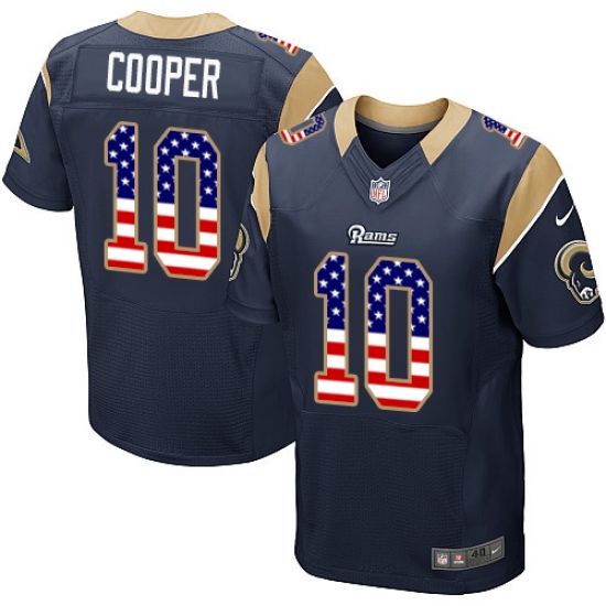 Men's Nike Los Angeles Rams #10 Pharoh Cooper Elite Navy Blue Home USA Flag Fashion NFL Jersey - ujerseystore