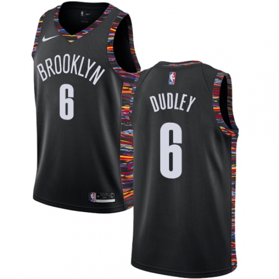 Women's Nike Brooklyn Nets #6 Jared Dudley Swingman Black NBA Jersey - 2018  19 City Edition - Ujersey
