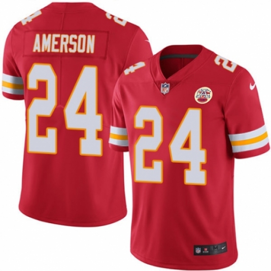 Men's Nike Kansas City Chiefs #24 David Amerson Red Team Color Vapor Untouchable Limited Player NFL Jersey - Ujersey
