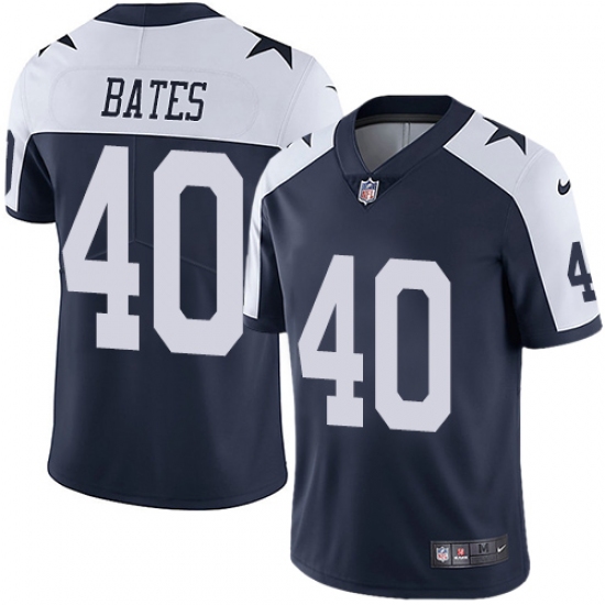 Men's Nike Dallas Cowboys #40 Bill Bates Navy Blue Throwback Alternate Vapor Untouchable Limited Player NFL Jersey - Ujersey